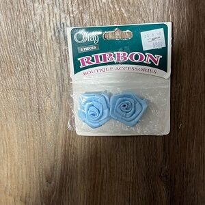 Vintage Satin Flowers Blue
